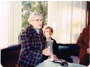 Miss Martha Cunningham First Honorary President 1984 Mrs Isabel Rae, Chairman, seated in background